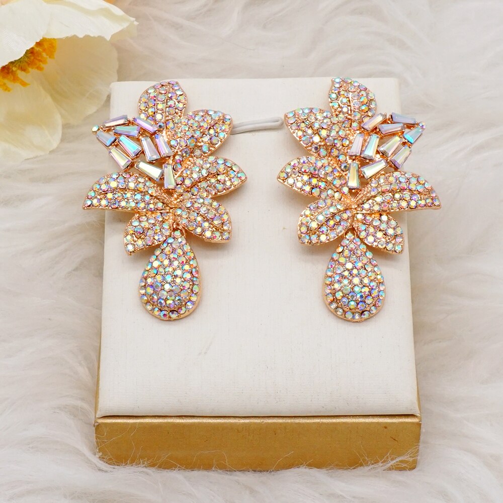 Luxury Rhinestone Crystal Long Tassel Earrings