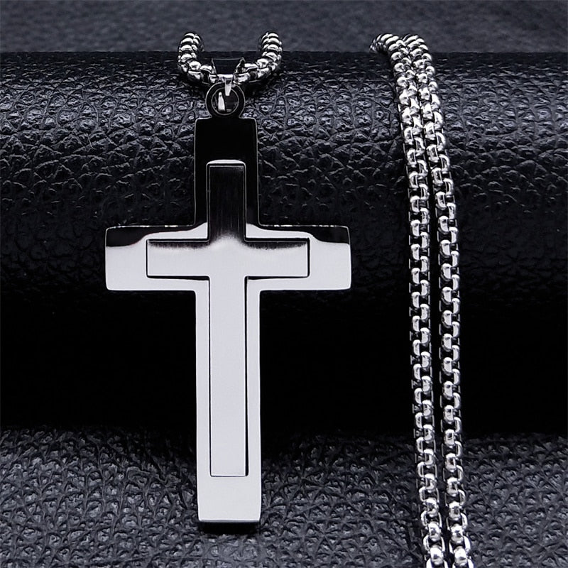 Cross Stainless Steel Necklace, Ring Various Colours