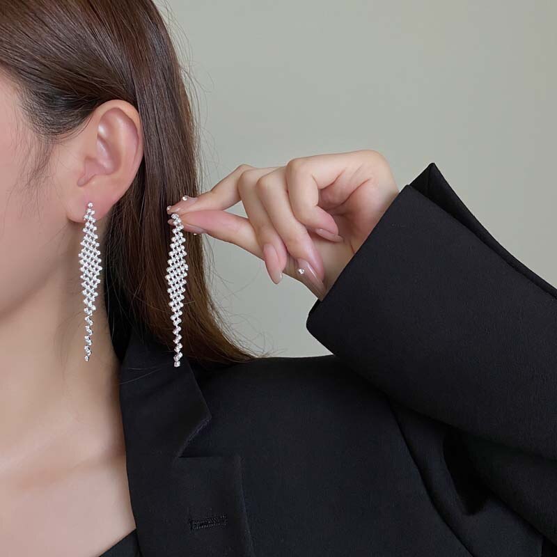 Multi Tassel Silver Colour Earrings