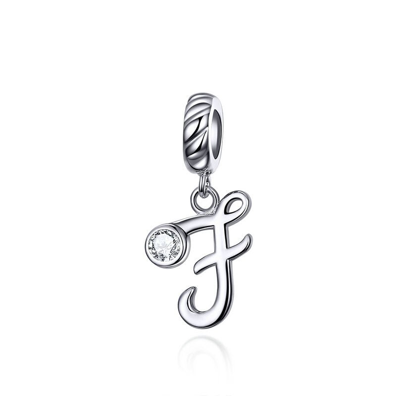 Alphabet A To Z Letter Shape Charms 925 Sterling Silver