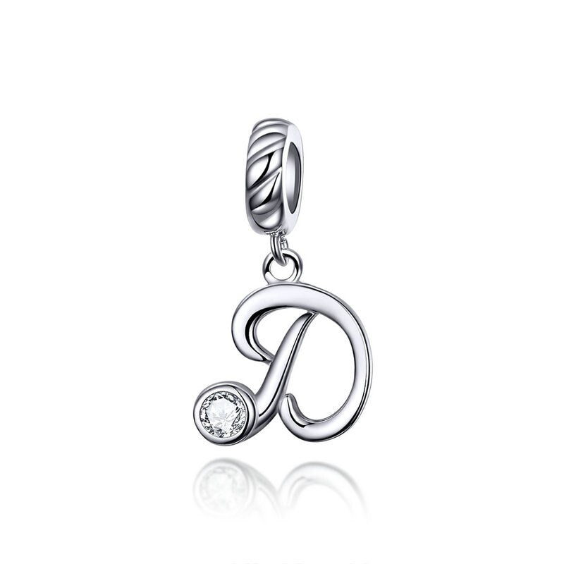 Alphabet A To Z Letter Shape Charms 925 Sterling Silver