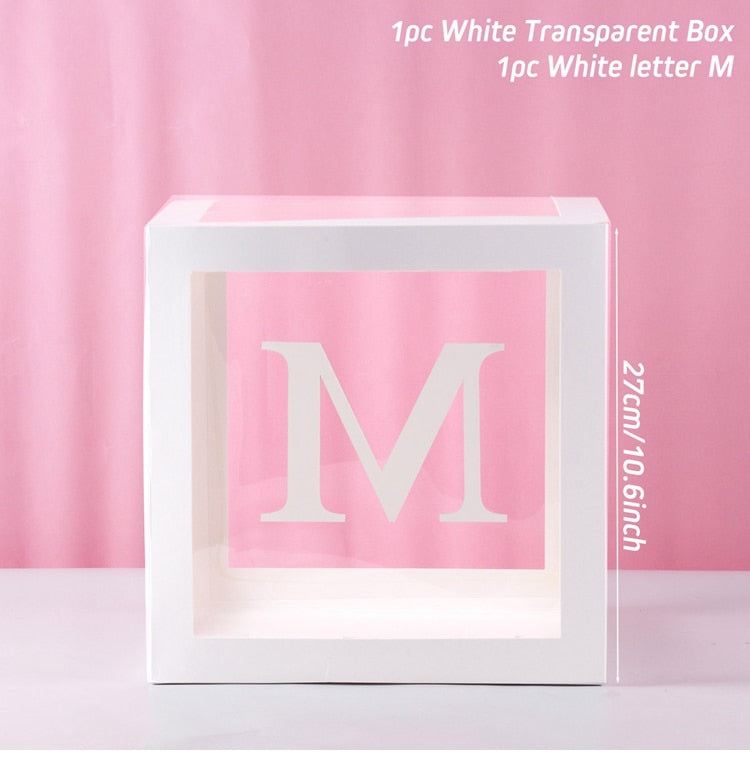 Transparent Name Box Wedding Balloon, Party Decoration, Birthday, Baby Shower