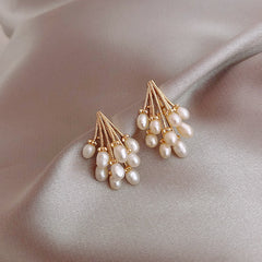 Hedgehog Shape Copper Freshwater Pearl Earrings