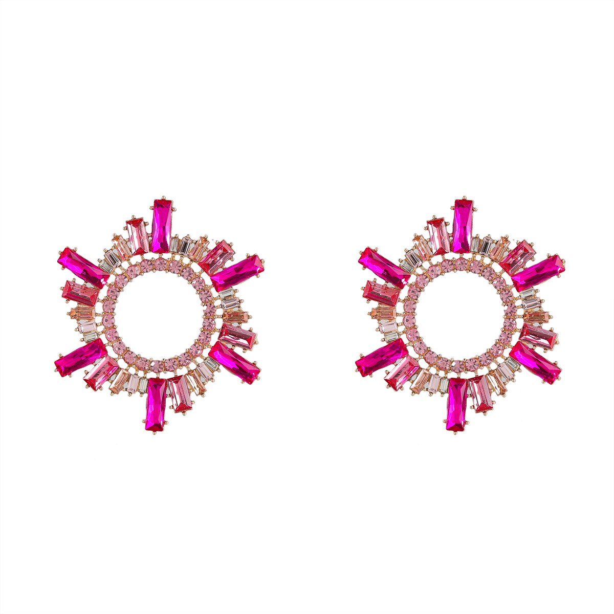 Sparkle Rhinestone Flower Colourful Earrings