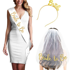 Bride to Be Satin Ribbon Sash with Diamond Ring Bachelorette  and Decoration Supplies