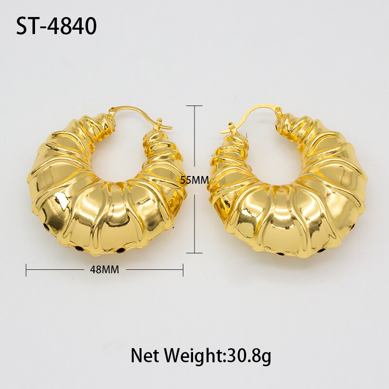 Hoop Dubai Style Gold Plated Big Earrings