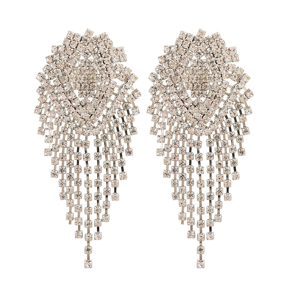 Big Rhinestone Earring 4 Color Luxury Crystal Statement Jewellery