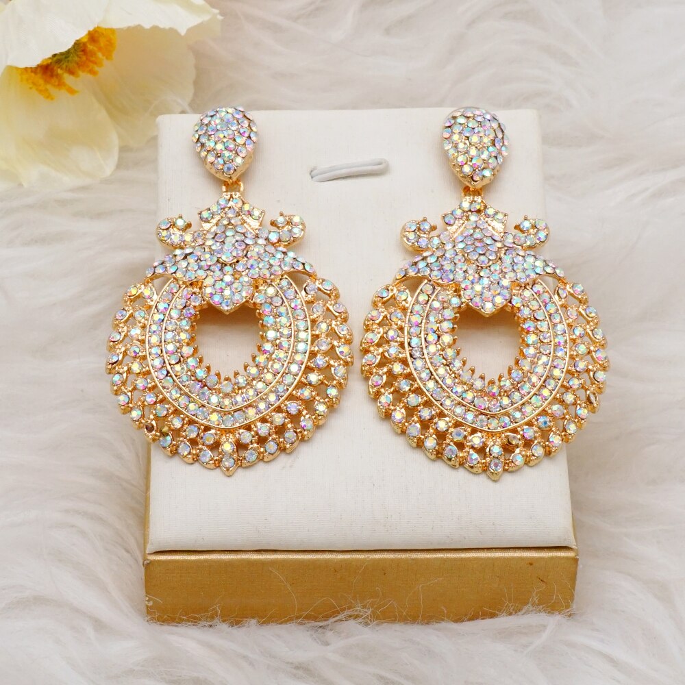 Luxury Rhinestone Crystal Long Tassel Earrings