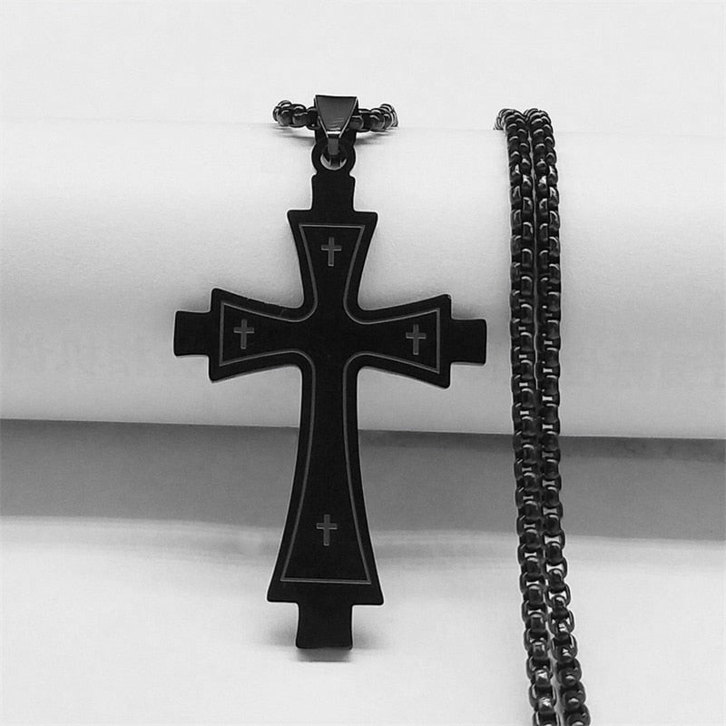 Cross Stainless Steel Necklace, Ring Various Colours