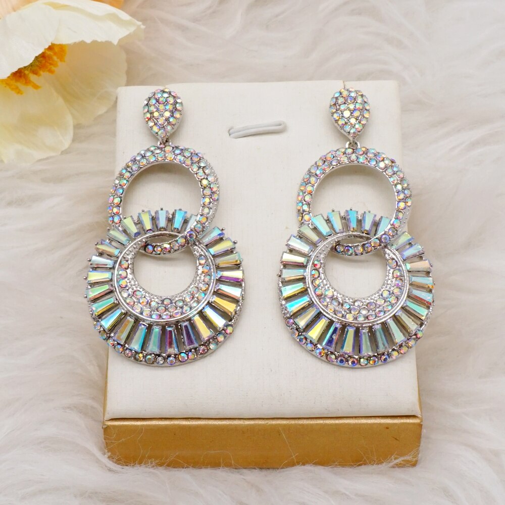 Luxury Rhinestone Crystal Long Tassel Earrings