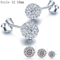 925 Sterling Silver with Zircon Stone Various Stud Earrings