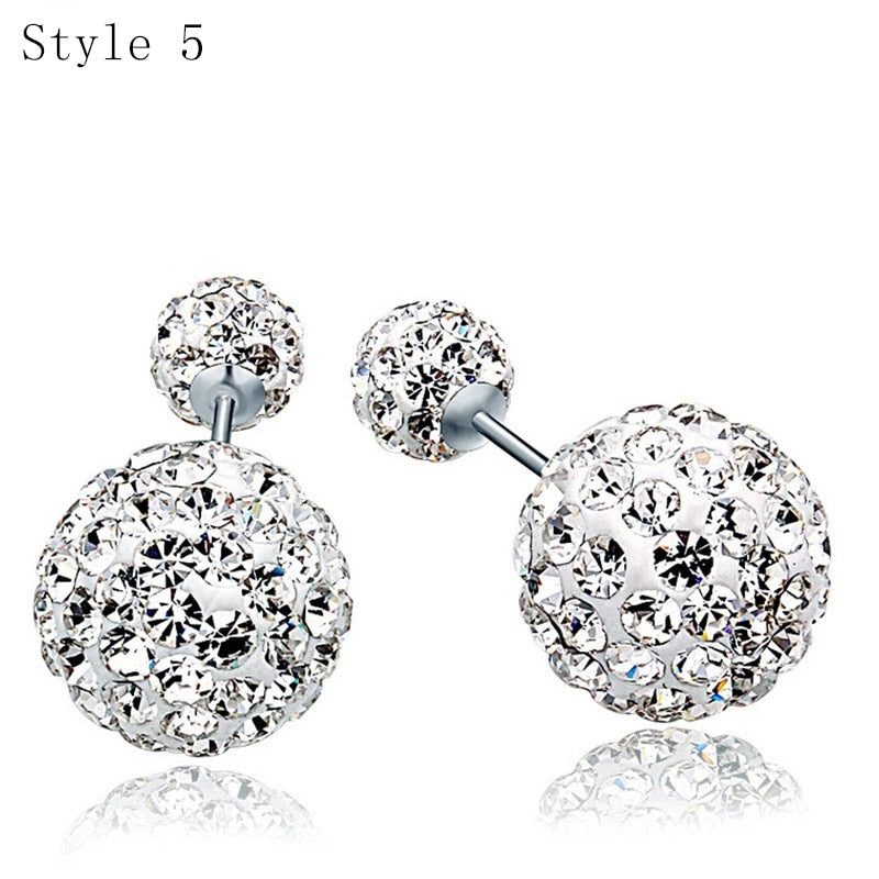 925 Sterling Silver with Zircon Stone Various Stud Earrings