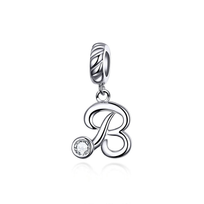 Alphabet A To Z Letter Shape Charms 925 Sterling Silver