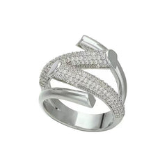 Exaggerated Stonned Resizable Cross Ring